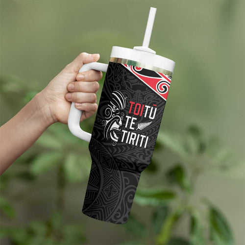 Aotearoa Toitu Te Tiriti Tumbler With Handle New Zealand Honour The Treaty