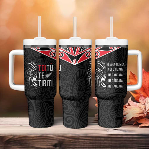 Aotearoa Toitu Te Tiriti Tumbler With Handle New Zealand Honour The Treaty
