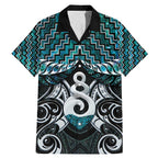 New Zealand Maori Family Matching Mermaid Dress and Hawaiian Shirt Poutama Pikorua Turquoise Paua Shell