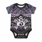 New Zealand Maori Baby Onesie Poutama Pikorua Purple Paua Shell