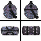New Zealand Maori Duffle Bag Poutama Pikorua Purple Paua Shell