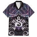 New Zealand Maori Family Matching Summer Maxi Dress and Hawaiian Shirt Poutama Pikorua Purple Paua Shell