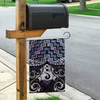 New Zealand Maori Garden Flag Poutama Pikorua Purple Paua Shell