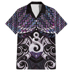 New Zealand Maori Hawaiian Shirt Poutama Pikorua Purple Paua Shell