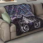 New Zealand Maori Quilt Poutama Pikorua Purple Paua Shell