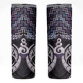 New Zealand Maori Skinny Tumbler Poutama Pikorua Purple Paua Shell