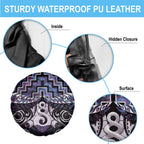 New Zealand Maori Spare Tire Cover Poutama Pikorua Purple Paua Shell
