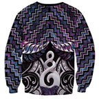 New Zealand Maori Sweatshirt Poutama Pikorua Purple Paua Shell
