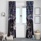 New Zealand Maori Window Curtain Poutama Pikorua Purple Paua Shell