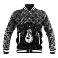 New Zealand Maori Baseball Jacket Poutama Manaia Black Paua Shell