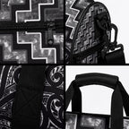 New Zealand Maori Duffle Bag Poutama Manaia Black Paua Shell