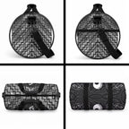 New Zealand Maori Duffle Bag Poutama Manaia Black Paua Shell