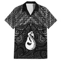 New Zealand Maori Hawaiian Shirt Poutama Manaia Black Paua Shell