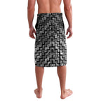 New Zealand Maori Lavalava Poutama Manaia Black Paua Shell