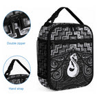 New Zealand Maori Lunch Bag Poutama Manaia Black Paua Shell