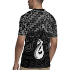 New Zealand Maori Rugby Jersey Poutama Manaia Black Paua Shell
