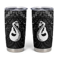 New Zealand Maori Tumbler Cup Poutama Manaia Black Paua Shell