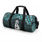New Zealand Maori Duffle Bag Poutama Manaia Turquoise Paua Shell