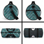 New Zealand Maori Duffle Bag Poutama Manaia Turquoise Paua Shell