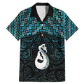New Zealand Maori Family Matching Mermaid Dress and Hawaiian Shirt Poutama Manaia Turquoise Paua Shell