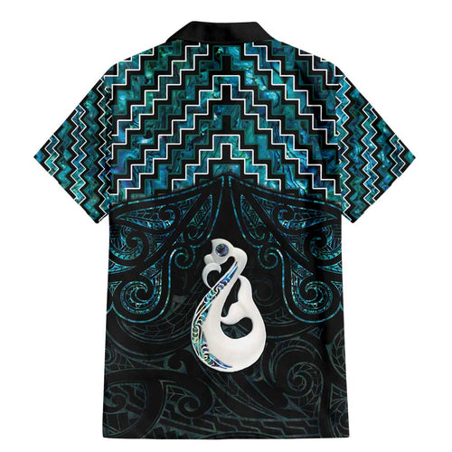 New Zealand Maori Family Matching Mermaid Dress and Hawaiian Shirt Poutama Manaia Turquoise Paua Shell