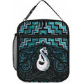 New Zealand Maori Lunch Bag Poutama Manaia Turquoise Paua Shell