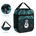 New Zealand Maori Lunch Bag Poutama Manaia Turquoise Paua Shell