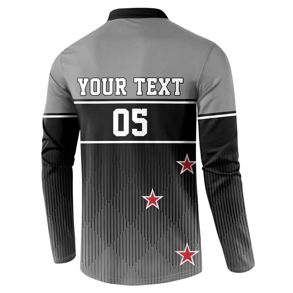 Custom New Zealand Cricket Button Sweatshirt Black Cap Unbeatable