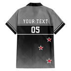 Custom New Zealand Cricket Family Matching Off The Shoulder Long Sleeve Dress and Hawaiian Shirt Black Cap Unbeatable