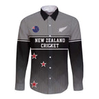 Custom New Zealand Cricket Long Sleeve Button Shirt Black Cap Unbeatable