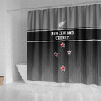 New Zealand Cricket Shower Curtain Black Cap Unbeatable