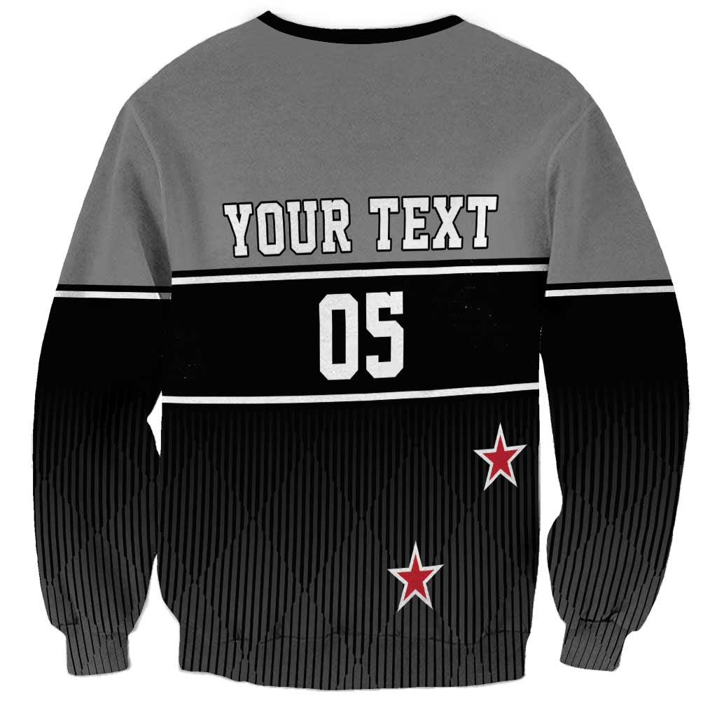 Custom New Zealand Cricket Sweatshirt Black Cap Unbeatable