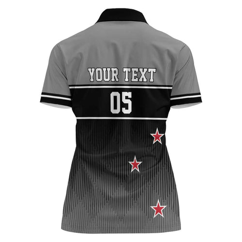 Custom New Zealand Cricket Women Polo Shirt Black Cap Unbeatable