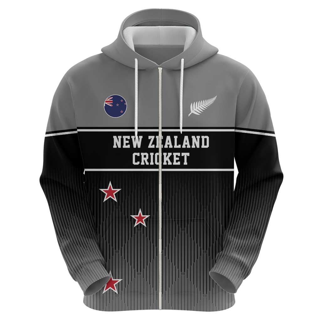 Custom New Zealand Cricket Zip Hoodie Black Cap Unbeatable