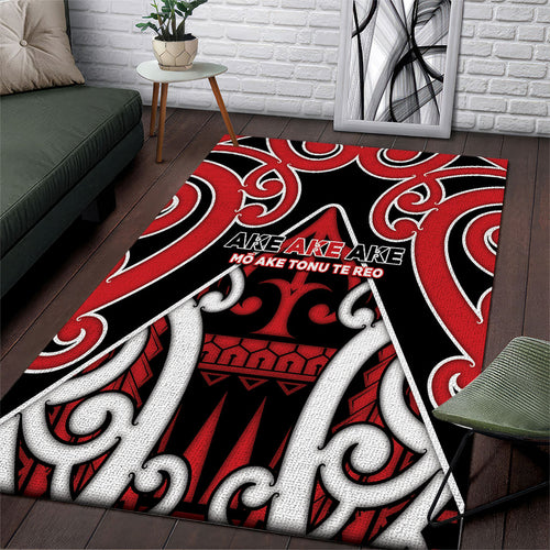 New Zealand Maori Language Week Area Rug Mo Ake Tonu Te Reo