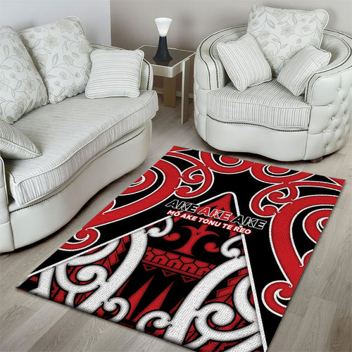 New Zealand Maori Language Week Area Rug Mo Ake Tonu Te Reo