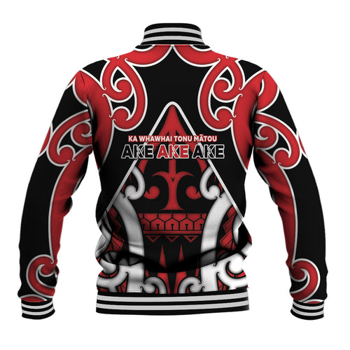 New Zealand Maori Language Week Baseball Jacket Mo Ake Tonu Te Reo