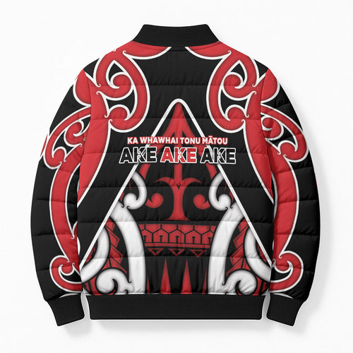 New Zealand Maori Language Week Bomber Puffer Jacket Mo Ake Tonu Te Reo
