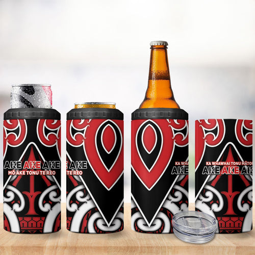New Zealand Maori Language Week 4 in 1 Can Cooler Tumbler Mo Ake Tonu Te Reo