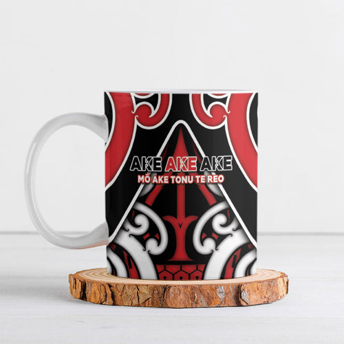 New Zealand Maori Language Week Ceramic Mug Mo Ake Tonu Te Reo