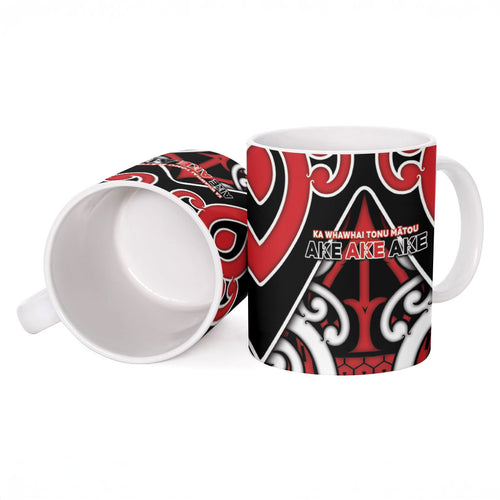 New Zealand Maori Language Week Ceramic Mug Mo Ake Tonu Te Reo