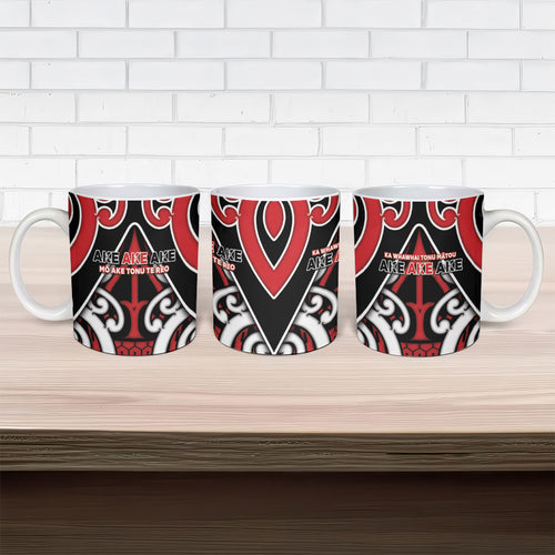 New Zealand Maori Language Week Ceramic Mug Mo Ake Tonu Te Reo