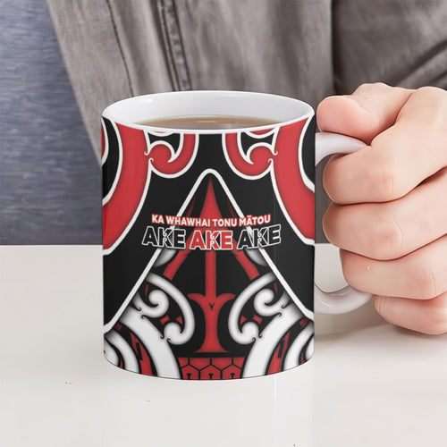 New Zealand Maori Language Week Ceramic Mug Mo Ake Tonu Te Reo