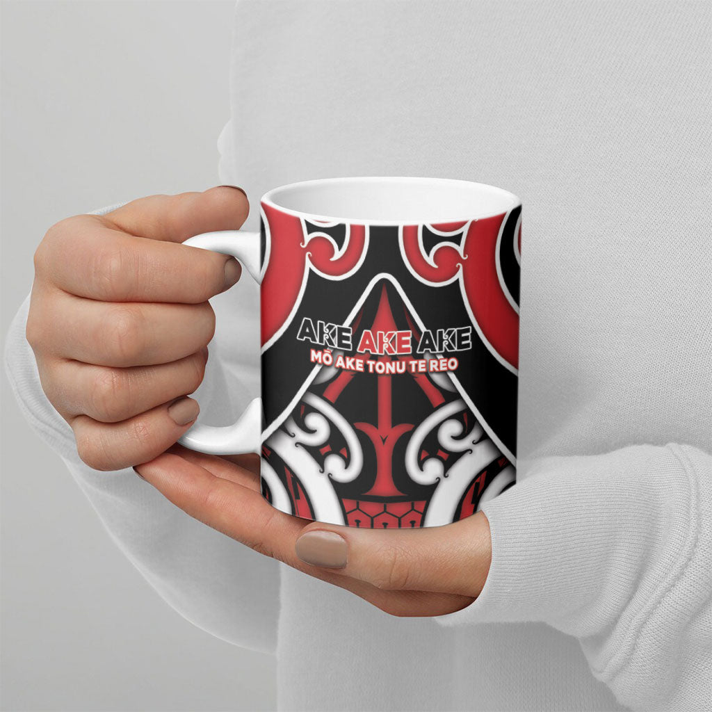 New Zealand Maori Language Week Ceramic Mug Mo Ake Tonu Te Reo