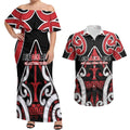 New Zealand Maori Language Week Couples Matching Off Shoulder Maxi Dress and Hawaiian Shirt Mo Ake Tonu Te Reo