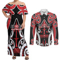 New Zealand Maori Language Week Couples Matching Off Shoulder Maxi Dress and Long Sleeve Button Shirt Mo Ake Tonu Te Reo