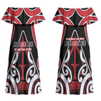 New Zealand Maori Language Week Couples Matching Off Shoulder Maxi Dress and Long Sleeve Button Shirt Mo Ake Tonu Te Reo