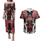 New Zealand Maori Language Week Couples Matching Puletasi and Hawaiian Shirt Mo Ake Tonu Te Reo