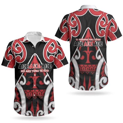 New Zealand Maori Language Week Couples Matching Puletasi and Hawaiian Shirt Mo Ake Tonu Te Reo