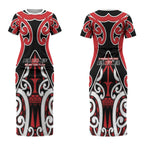 New Zealand Maori Language Week Couples Matching Short Sleeve Bodycon Dress and Hawaiian Shirt Mo Ake Tonu Te Reo